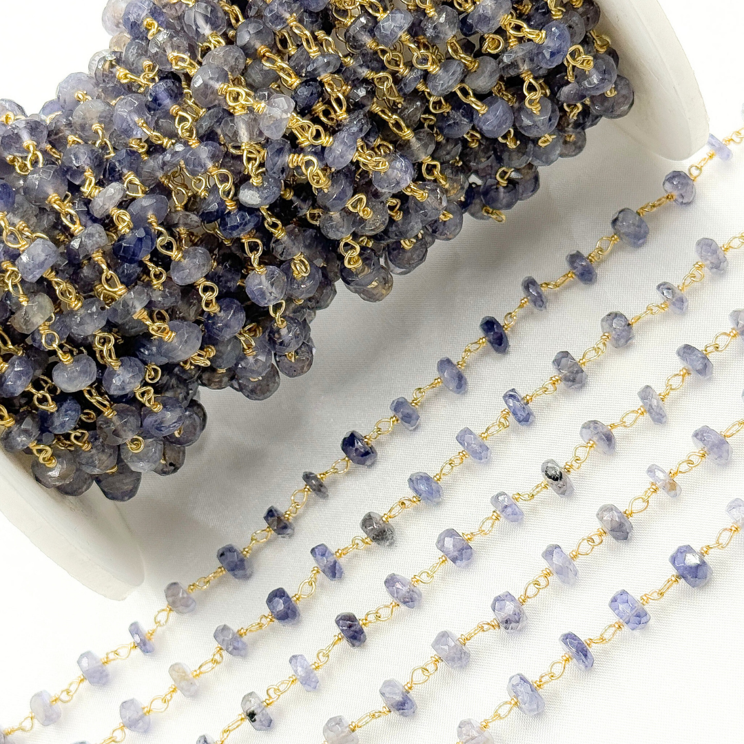 Iolite Gold Plated Wire Chain. IOL5