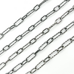 Load image into Gallery viewer, Black Rhodium 925 Sterling Silver  Diamond Cut &amp; Smooth Paper Clip Chain. V141BR
