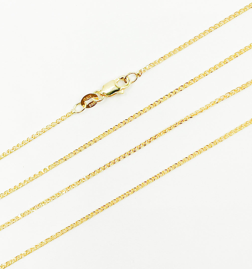 020SPLT4. 14K Solid Gold Wheat Chain Necklace