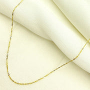 14K Solid Two Tone Gold Wheat Chain