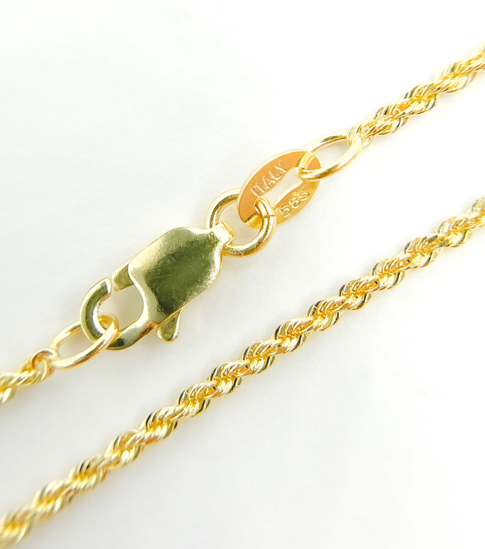 025CRDP0L8L. 14K Solid Gold Rope Chain