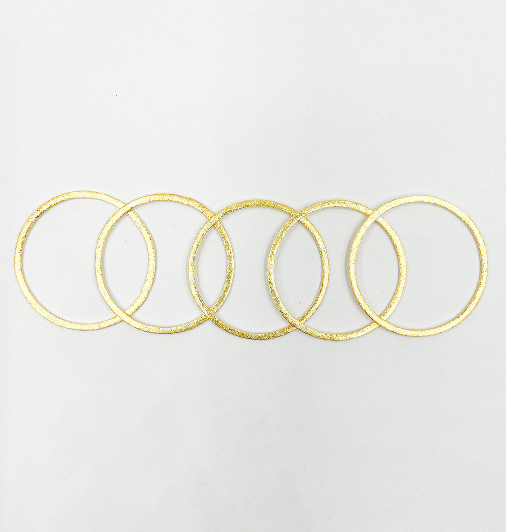 Gold Plated 925 Sterling Silver Connector Circle 40 mm. GPBS7