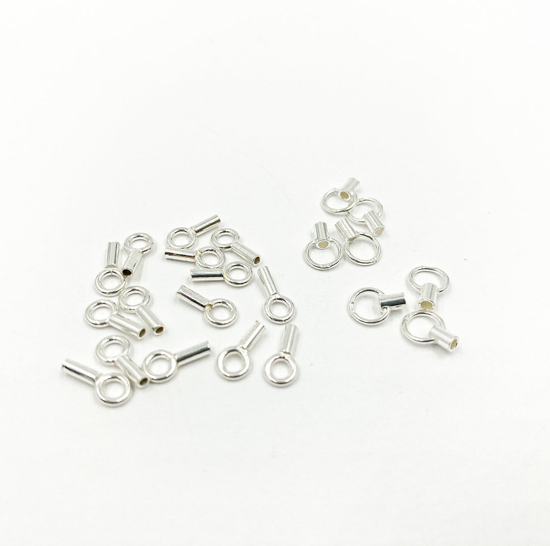 925 Sterling Silver Crimp End Cap 1.2mm & 1.5mm