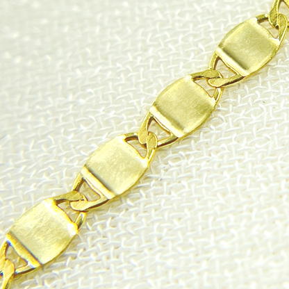 14K Solid Yellow Gold Mirror Marina Link Chain