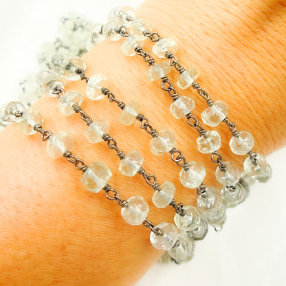 Green Amethyst Oxidized Wire Chain