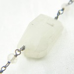 Load image into Gallery viewer, White Moonstone Fancy Oxidized Wire Chain. WMS28
