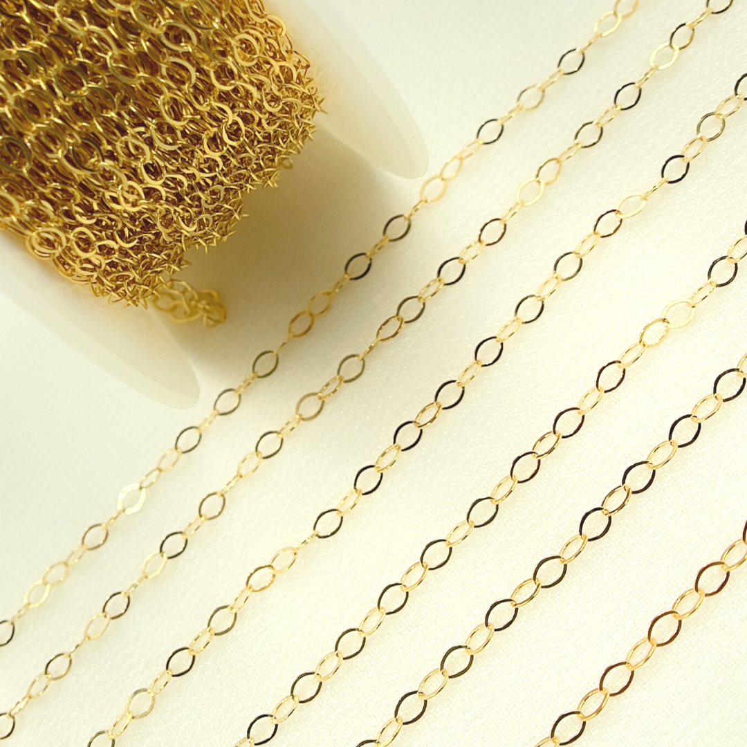 14K Gold Filled Flat Oval Link Chain. 1310FGF