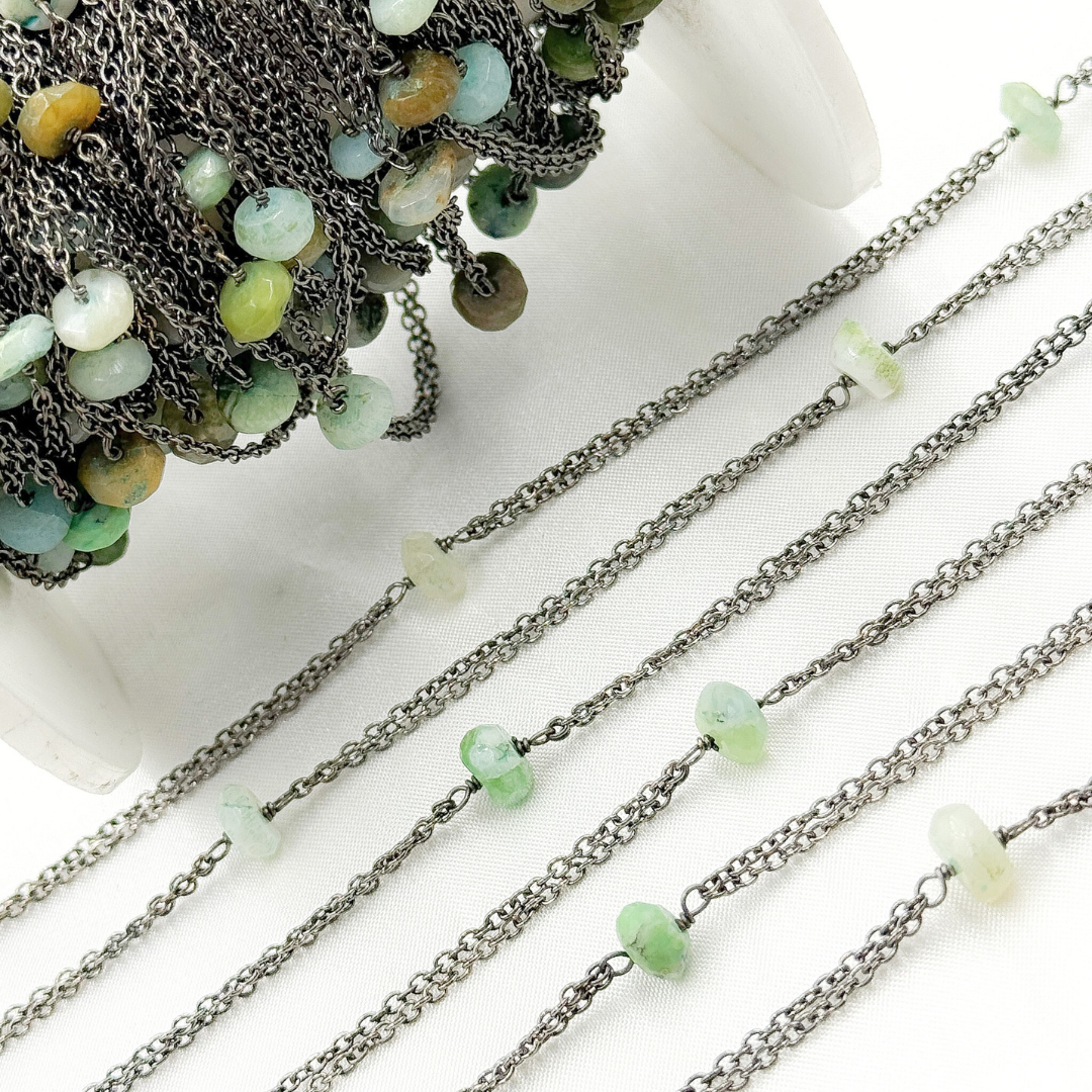 Peruvian Opal Double Oxidized Connected Wire Chain.