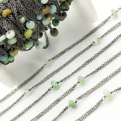 Peruvian Opal Double Oxidized Connected Wire Chain.