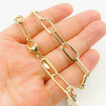 Load image into Gallery viewer, 14K Solid Gold Flat Paperclip Necklace.  14K37
