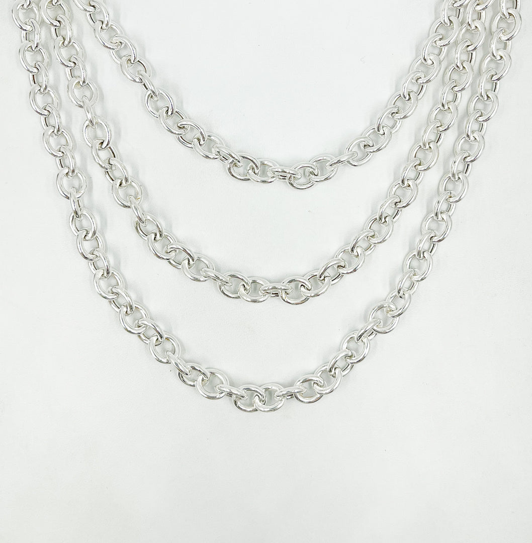 925 Sterling Silver Oval Link Chain. Y63SS