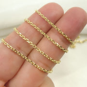 Solid Gold Diamond Cut Cable Link Unfinished Chain