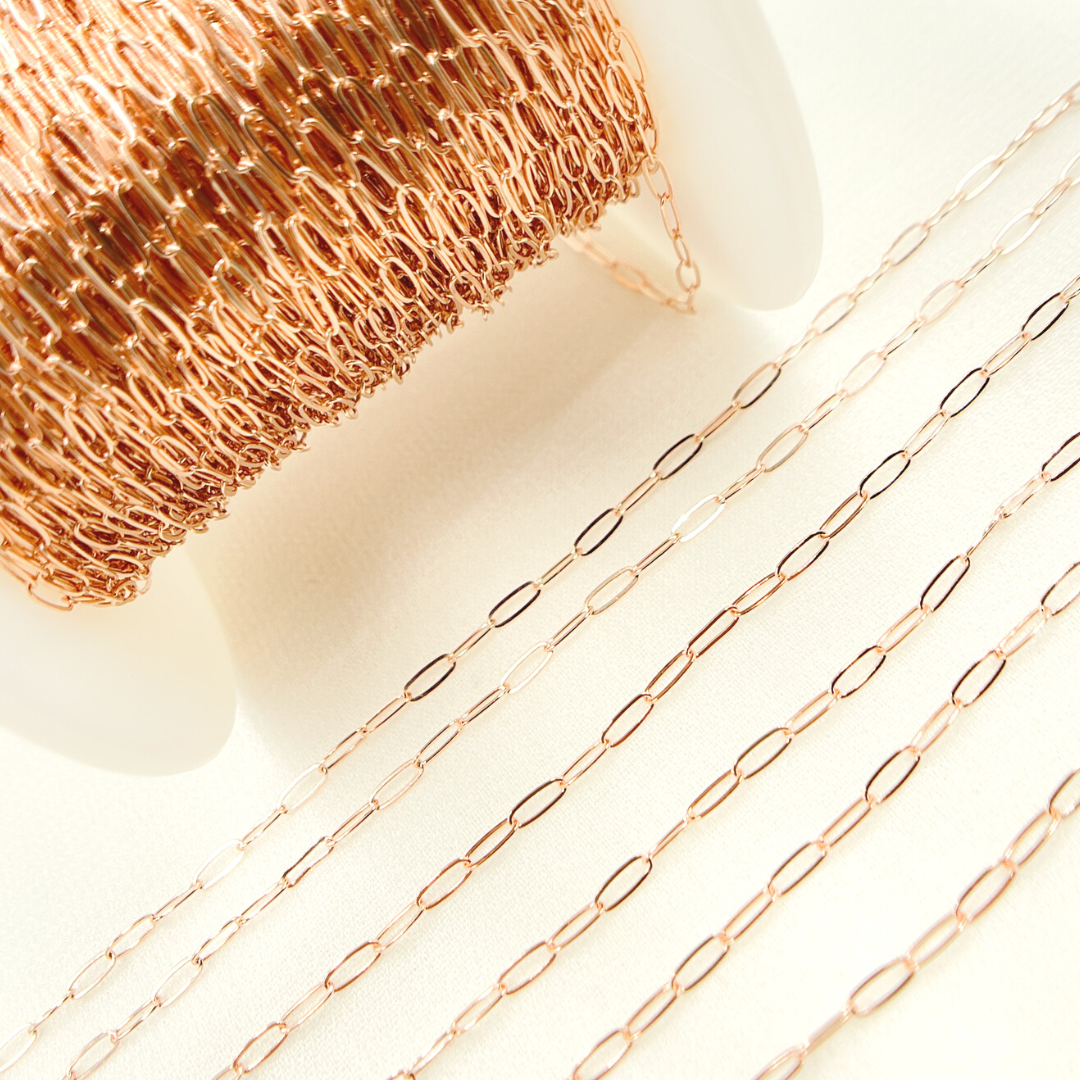 Rose Gold Filled Flat Paperclip Link Chain