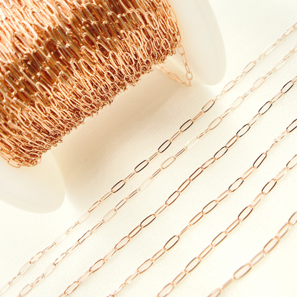 Rose Gold Filled Flat Paperclip Link Chain