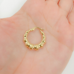 Load image into Gallery viewer, 14K Solid Gold Textured Hoop