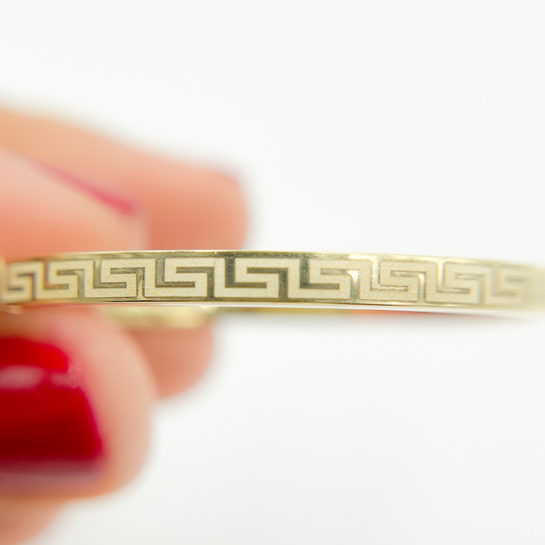 14K Solid Gold Flat Round Hoop Earrings with Texture.