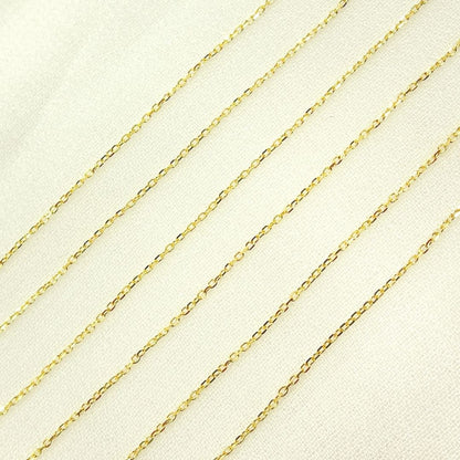 14k Solid Yellow Gold Cable Link Chain