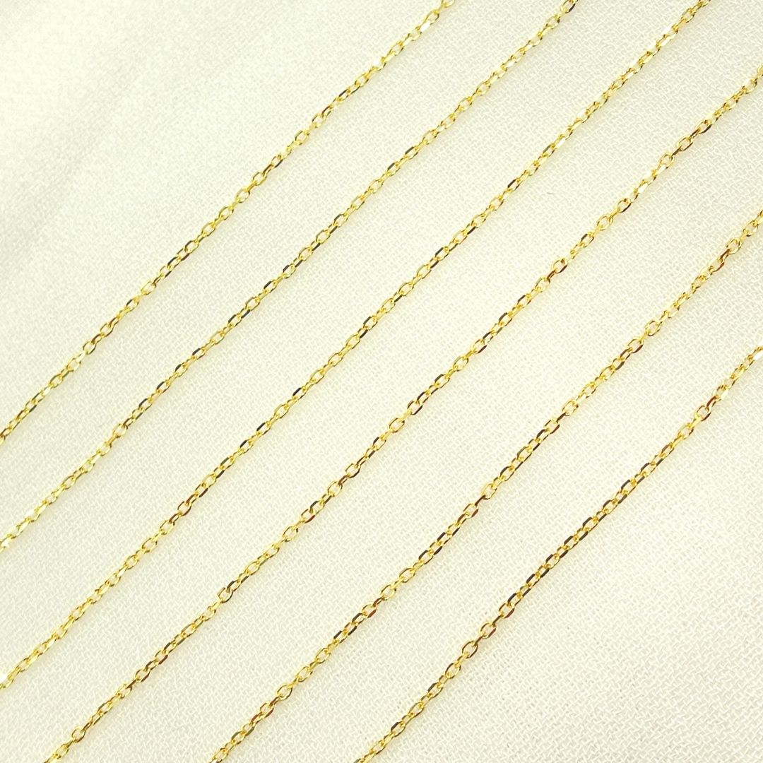 14k Solid Yellow Gold Cable Link Chain. 024FFCLT5byFt