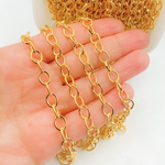 Load image into Gallery viewer, 14k Gold Filled Cable Smooth and Hammered Links Chain. 589GF
