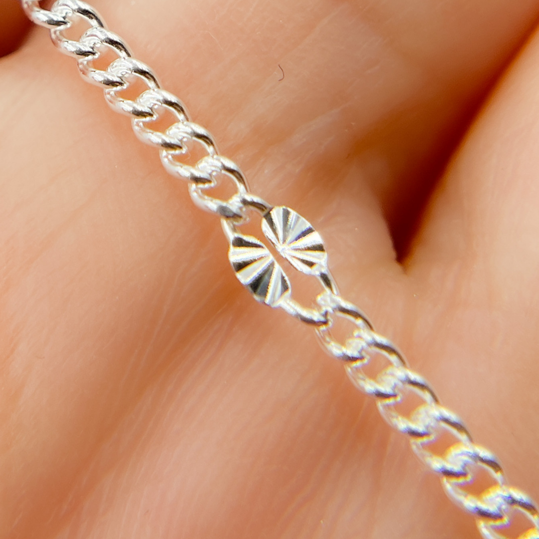 Y118SS. 925 Sterling Silver Curb Chain with Marina Link.