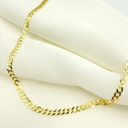 080R13FG1T2A9L001. 14K Solid Yellow Gold Miami Flat Curb Chain