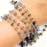 Load image into Gallery viewer, Iolite Gold Plated Wire Chain. IOL5
