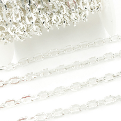 925 Sterling Silver Flat Oval Link Chain