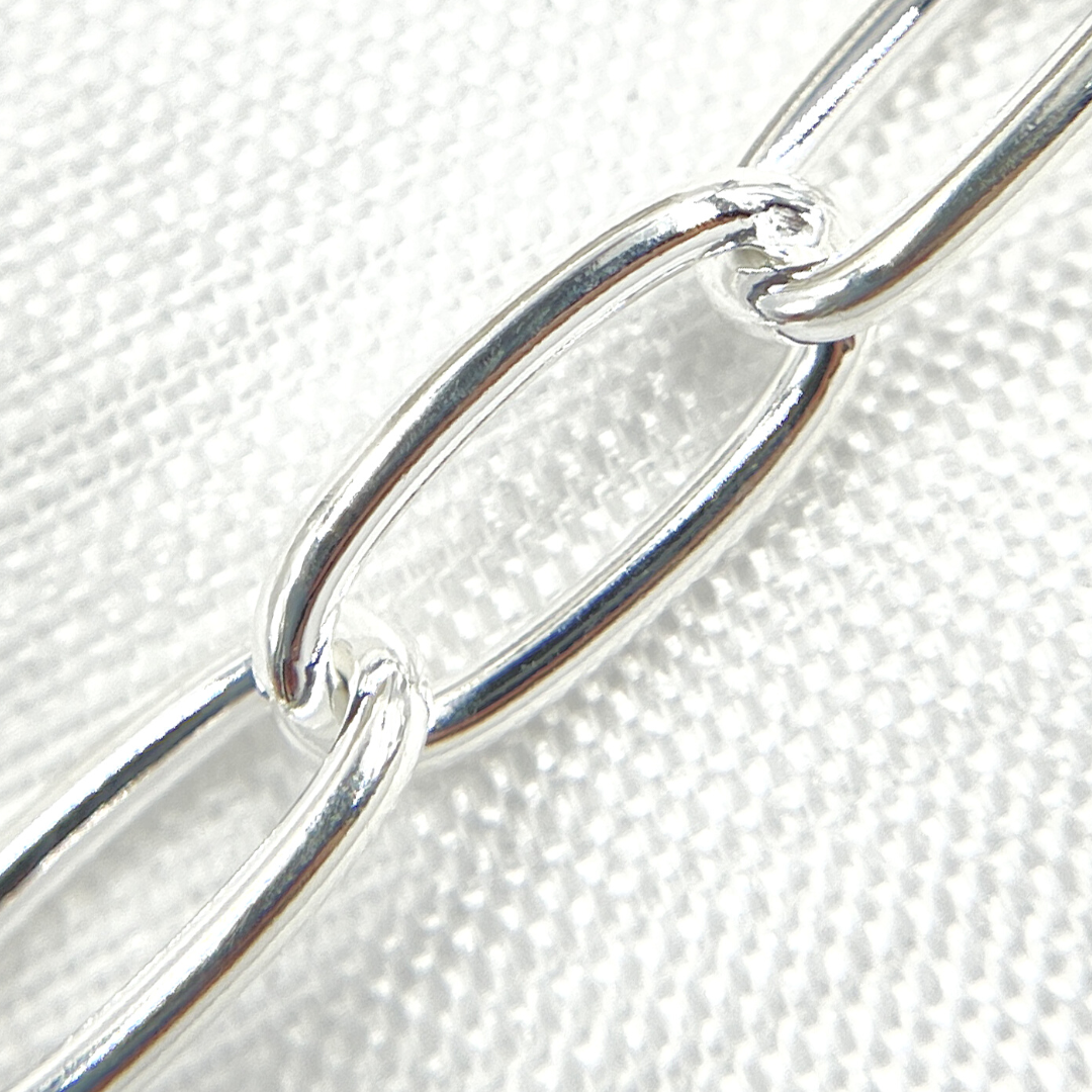 925 Sterling Silver Oval Cable Link Chain. 