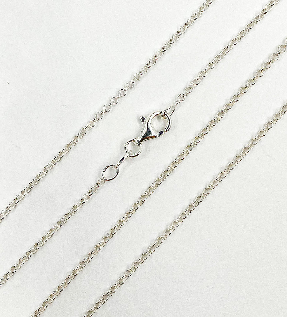 925 Sterling Silver Rolo Round Link. 12Necklace