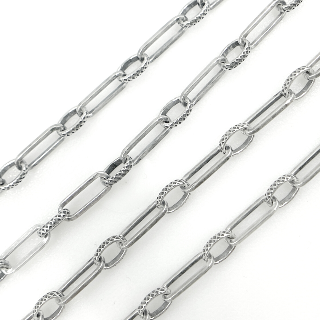 Oxidized 925 Sterling Silver Paperclip Chain. V169OX