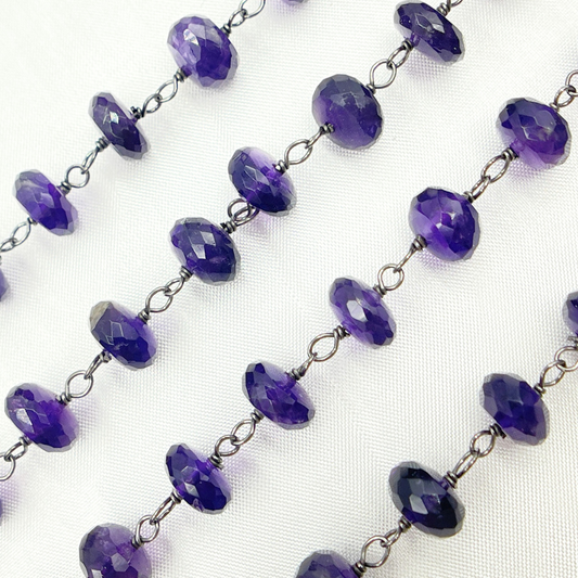 Amethyst Gold Plated Wire Chain