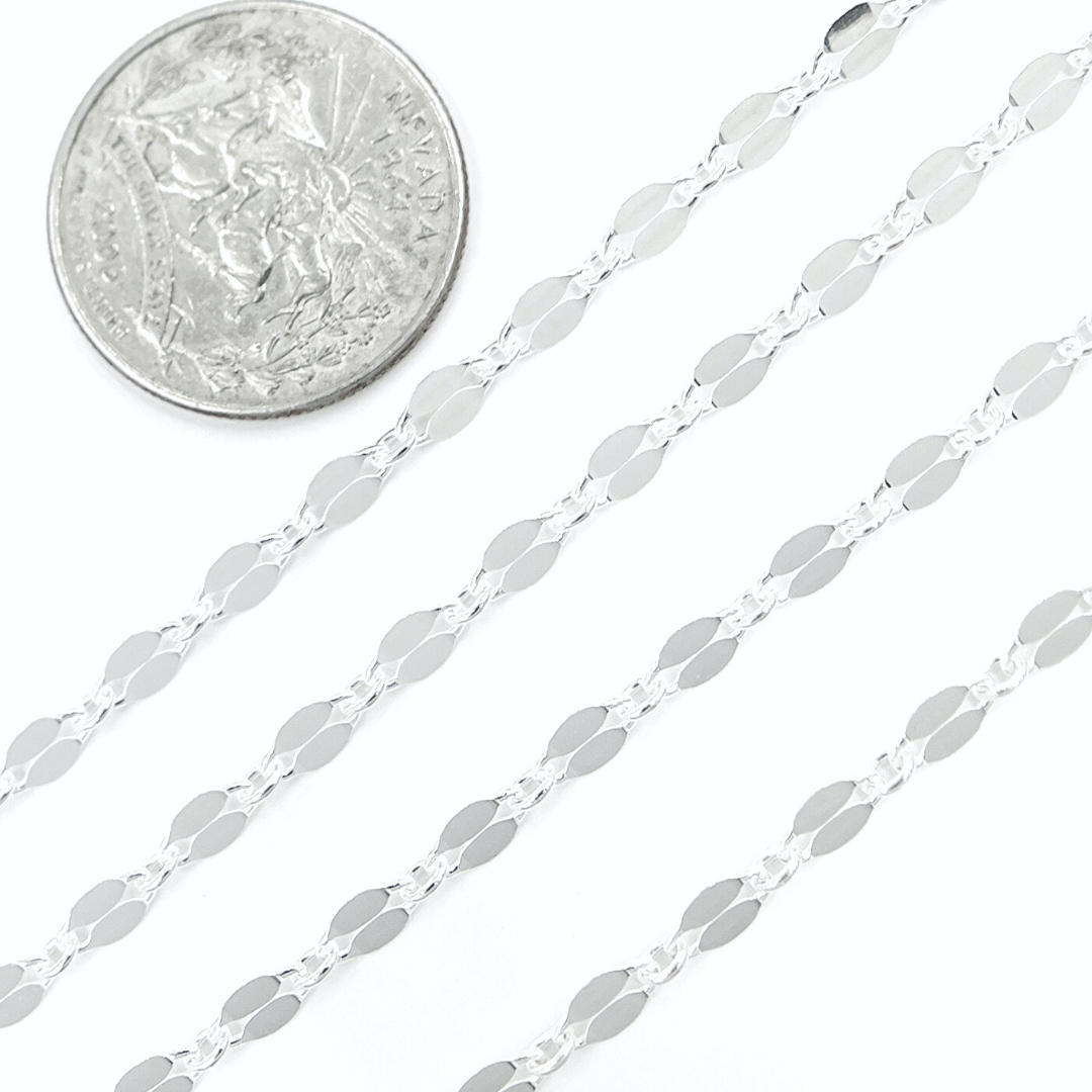 925 Sterling Silver Designer Marina Link Chain. V19SS