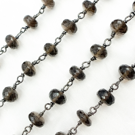 Smoky Quartz Oxidized Wire Chain