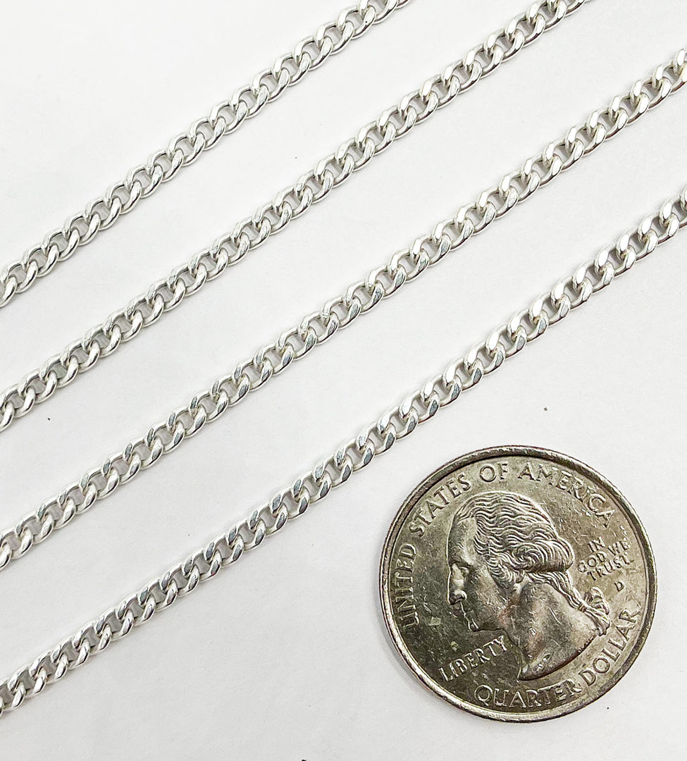 925 Sterling Silver Curb Link Chain. V60SS