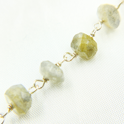 Labradorite 925 Sterling Silver Wire Chain