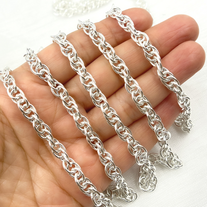 Y104SS. 925 Sterling Silver Hollow Rope Chain