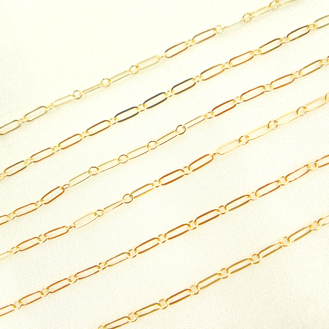 141FGF. 14K Yellow Gold Filled Flat Cable Link Chain.