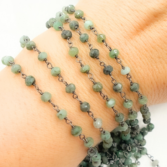 Emerald Oxidized Wire Chain