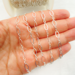 Load image into Gallery viewer, 925 Sterling Silver Flat Oval and Round Link Chain. 738FSS
