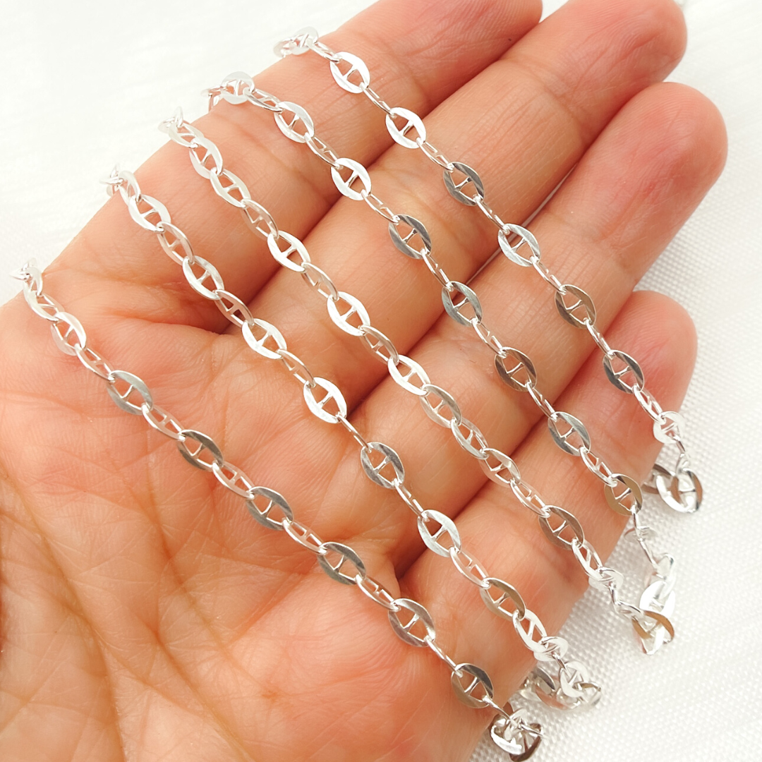 925 Sterling Silver Flat Marina Link Chain