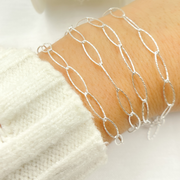 Sterling Silver Diamond Cut Marquise