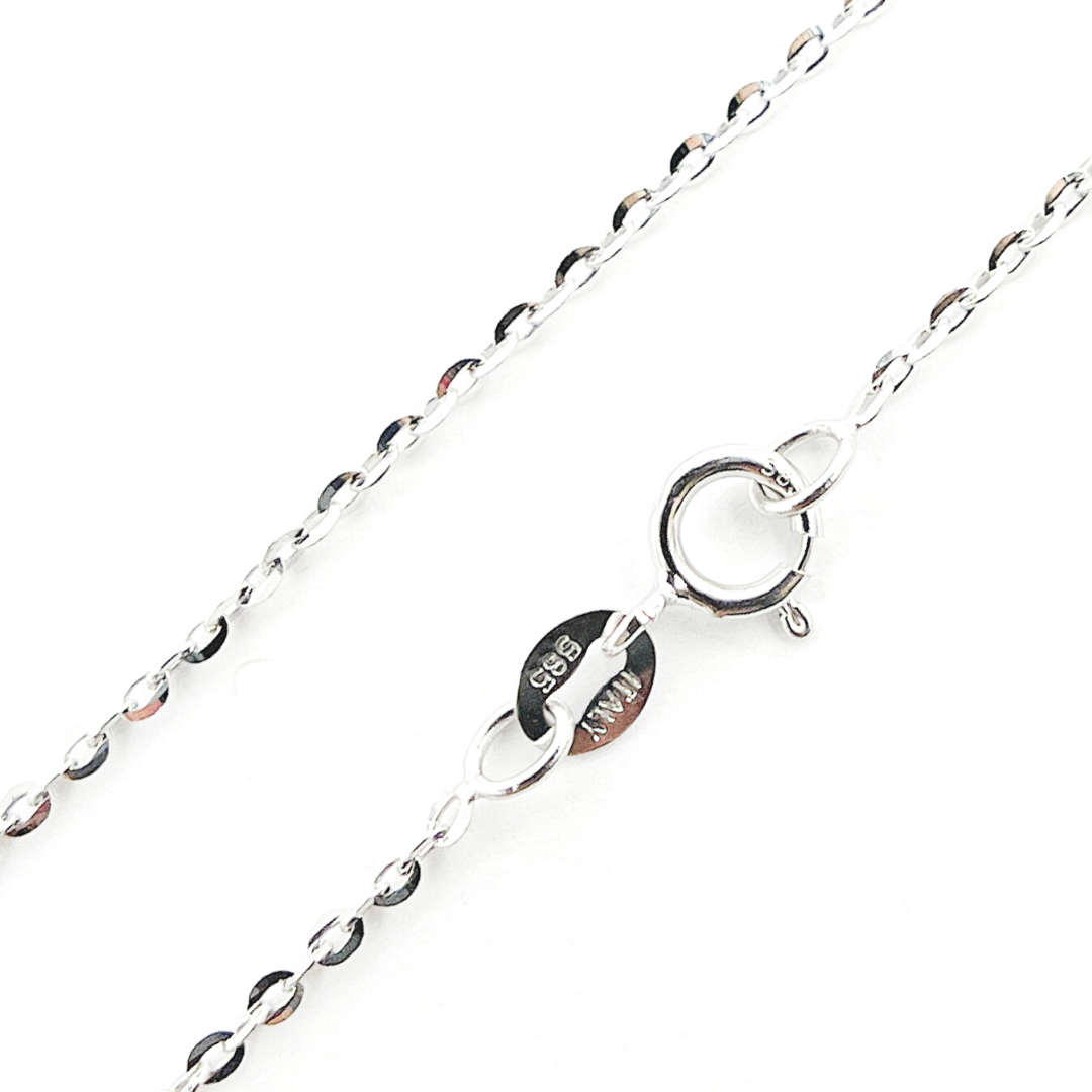 14K Solid White Gold Cable Chain