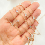 Load image into Gallery viewer, Cubic Zirconia Round Shape Connected Chain. CZ62
