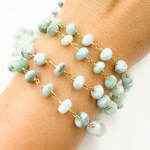 Load image into Gallery viewer, Larimar Gold Plated Wire Chain. LAR3
