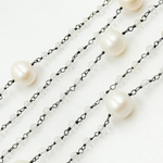 Load image into Gallery viewer, Crystal &amp; Pearl Oxidized 925 Sterling Silver Wire Chain. CR36
