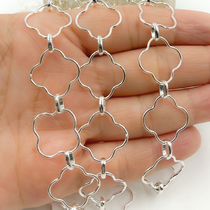 925 Sterling Silver Clover Link Chain