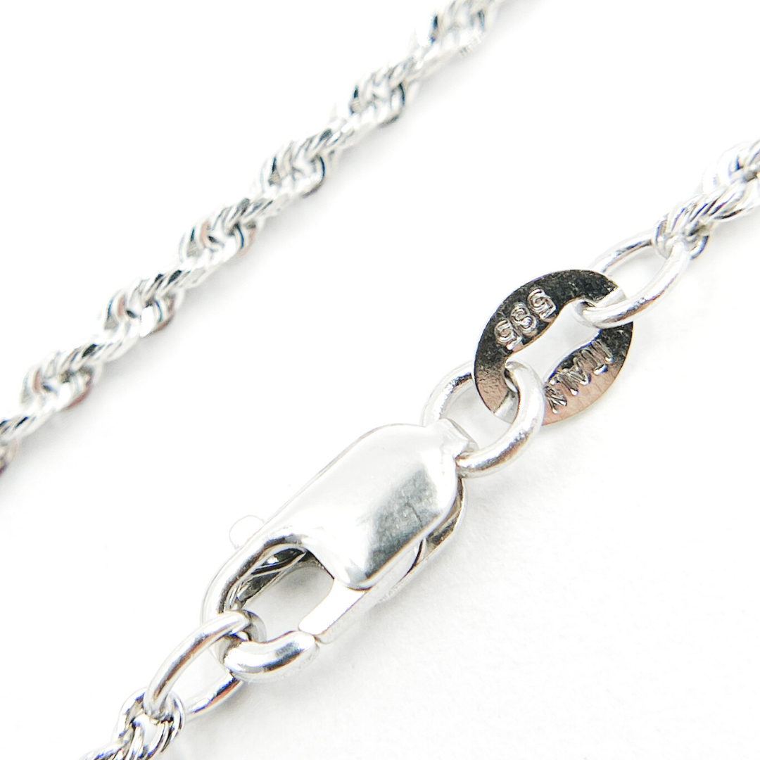 14K Solid White Gold Rope Chain