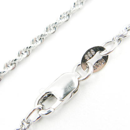 14K Solid White Gold Rope Chain