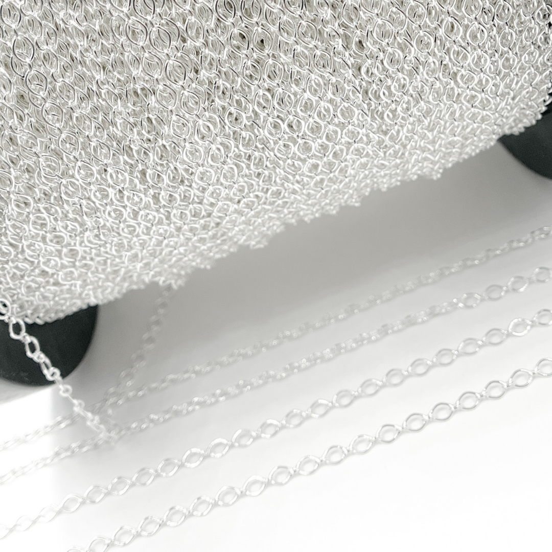 Black Rhodium Matt Sterling Silver Paperclip Chain