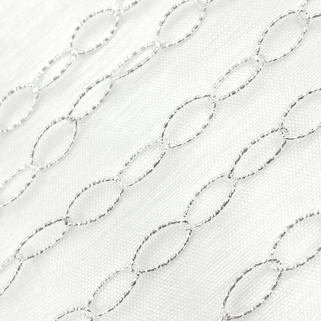 Y82SS. Sterling Silver Diamond Cut Oval Link Chain